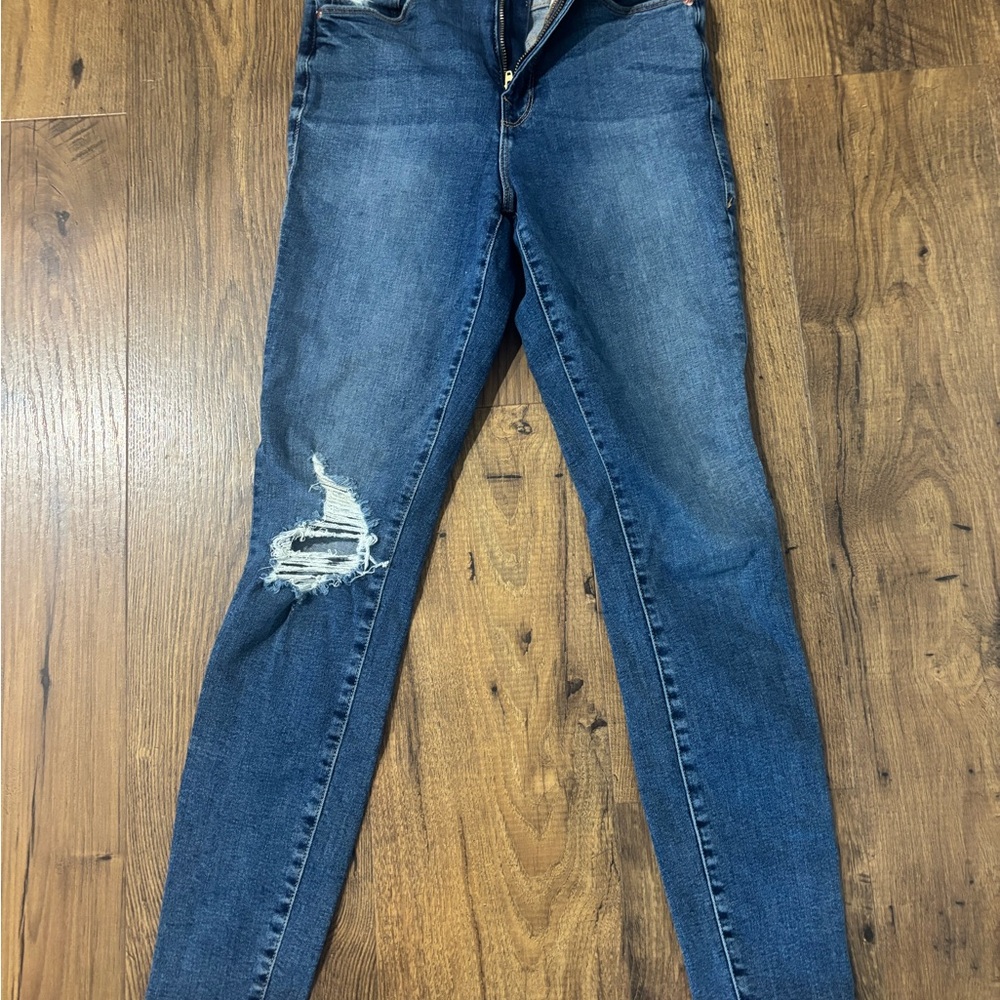 Good American Blue Distressed Skinny Jeans